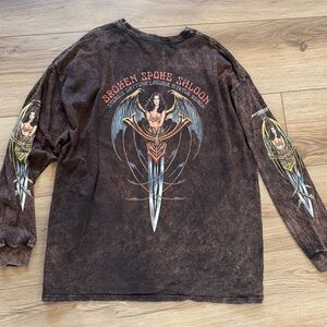 Vtg Broken Spoke Saloon Sturgis Myrtle Beach Daytona Laconia Long Sleeve 2XL